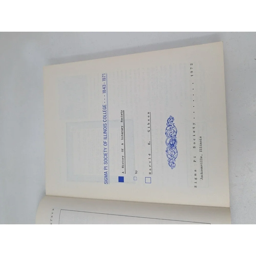 Sigma Pi Society of Illinois College Jacksonville Illinois History Book VTG 1971
